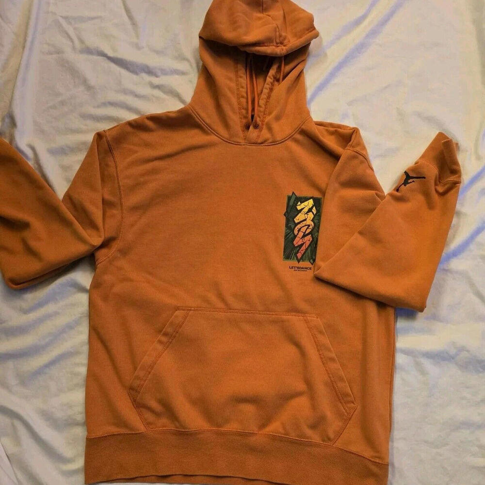 Nike‎ Jordan Men's Zion Dri Fit Fleece Pullover Hoodie Size M Orange 67-2 - Picture 2 of 6